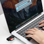 USB SD Card Reader 2 in 1 Dual Slot Flash Memory Adapter Micro SD TF SDHC SDXC USB 2.0 for PC Laptop Desktop Camera Dash Cam Trail Camera