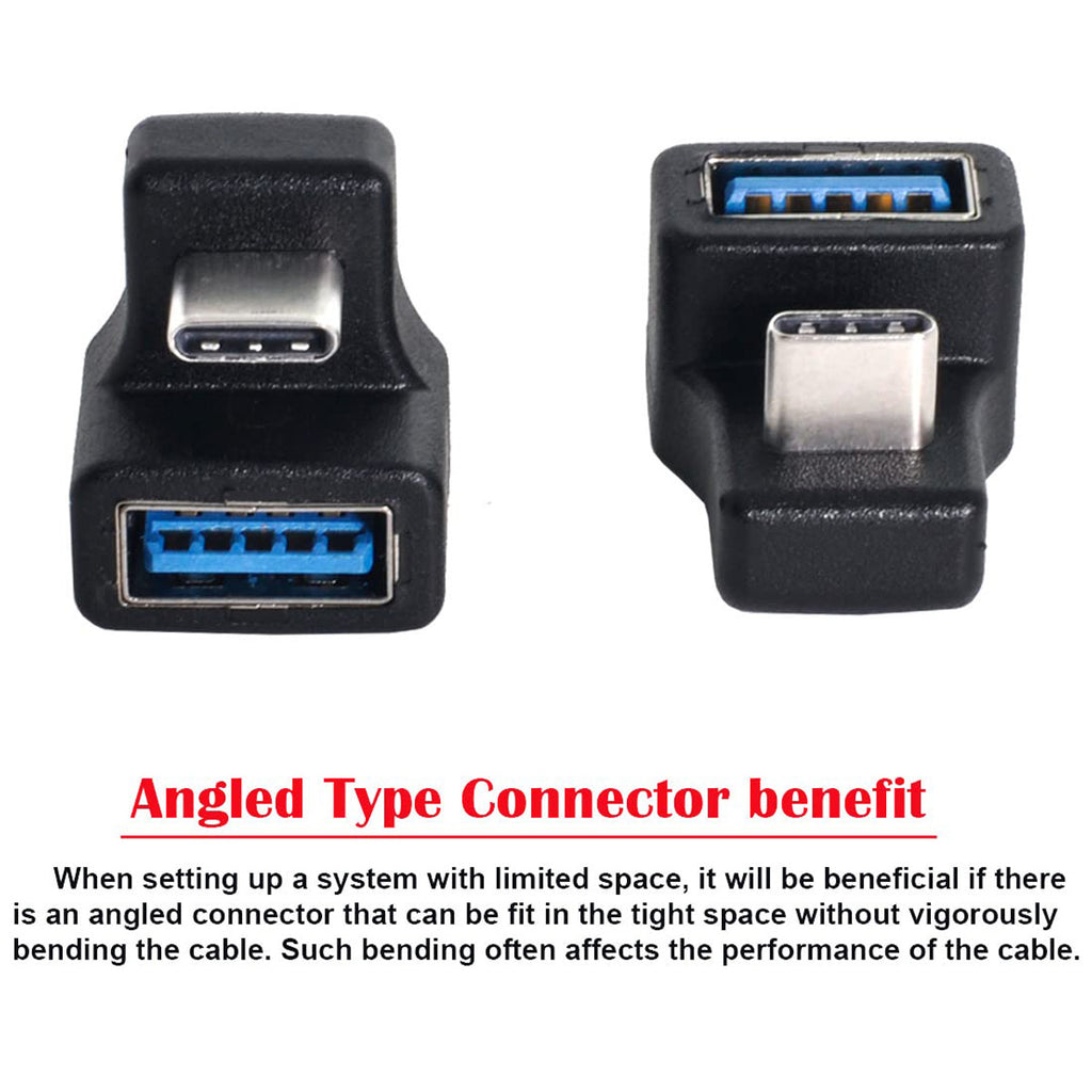 180 Degree U Shape Back Angled USB C OTG to USB 3.0 Female Adapter 5Gbps Type C Extension Converter for Phone Tablet Flash Drive