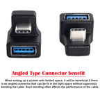 180 Degree U Shape Back Angled USB C OTG to USB 3.0 Female Adapter 5Gbps Type C Extension Converter for Phone Tablet Flash Drive