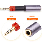 2.5mm Male to 3.5mm Female Audio Adapter Headphone Aux Converter Compatible with Audio-Technica ATH-M40X M50X Sennheiser HD598 HD599