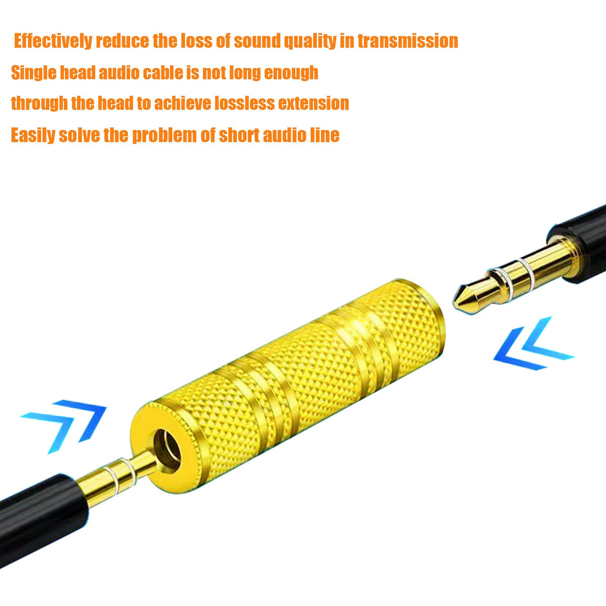 3.5mm Female to Female Stereo Coupler Gold Plated 1/8 Inch TRS AUX Adapter Extend AUX Cables