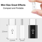 Micro USB to USB C Adapter Type C Male to Micro Female OTG Converter Compatible with Laptops Tablets Smartphones