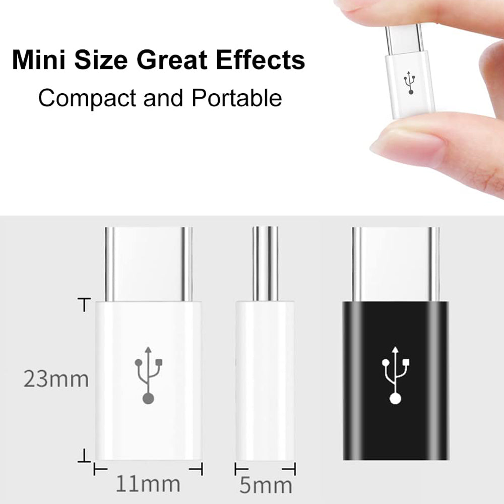 Micro USB to USB C Adapter Type C Male to Micro Female OTG Converter Compatible with Laptops Tablets Smartphones