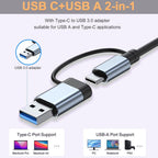 5 in 1 USB C Hub with SD Card Reader Dual USB A and Type C Adapter 5Gbps USB 3.0 Micro SD TF Aluminum Splitter for MacBook Pro Air iPad PC Laptop