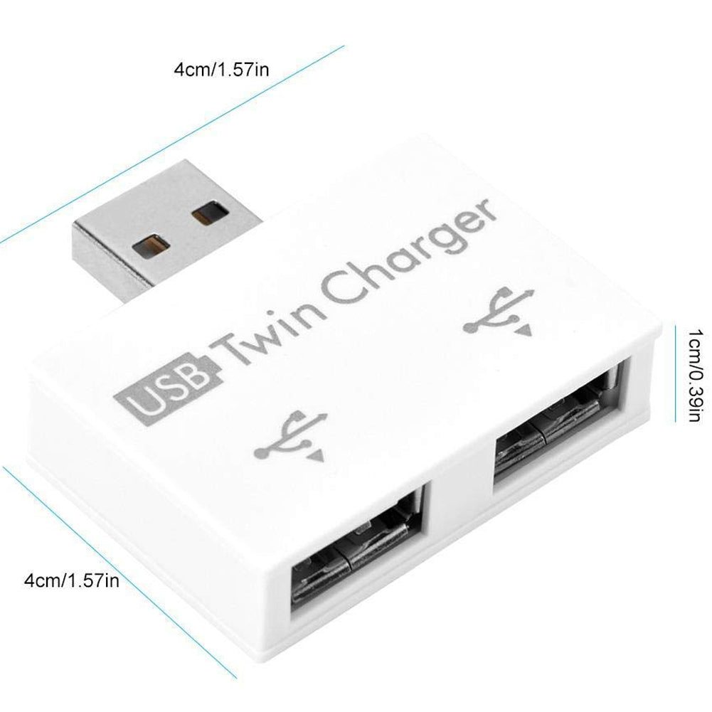 USB Splitter 1 Male to 2 Female Extension Adapter USB 2.0 Hub Dual Port Charging Converter for Devices