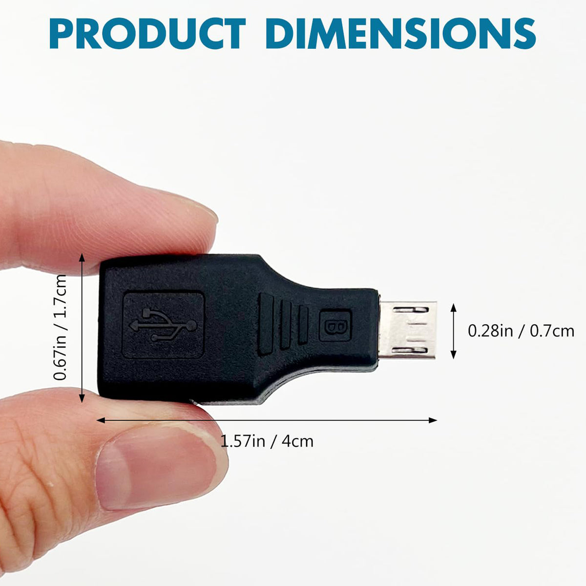 Micro USB to USB 2.0 Adapter Male to Female OTG Converter Compatible with Smartphones Tablets eReaders