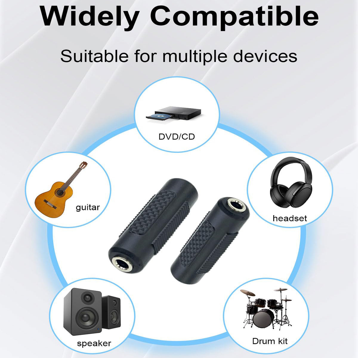 3.5mm Stereo Female to Female Coupler 1 8 Inch TRS Audio Jack Adapter for Headphones Earphones Headsets Tablets MP3 CD DVD Players Cable Extension