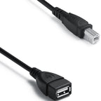 USB 2.0 Type-A Female to Type-B Male Printer Adapter Cable (50cm, Black)