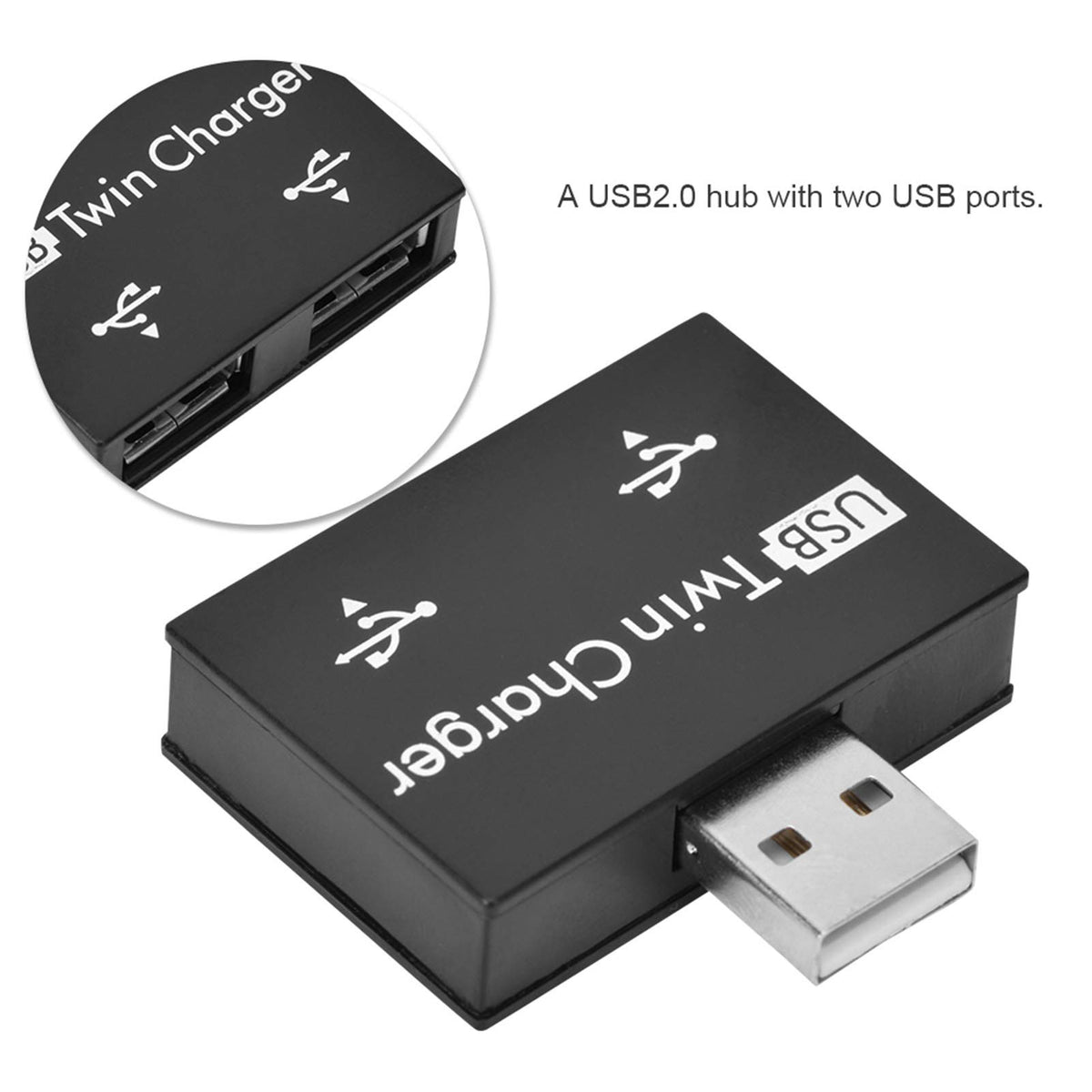 USB Splitter 1 Male to 2 Female Extension Adapter USB 2.0 Hub Dual Port Charging Converter for Devices