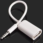3.5mm AUX to USB 2.0 Adapter for Car MP3 Decoder – 15cm Cable, Play USB Flash Drive Music via Car AUX-IN Port