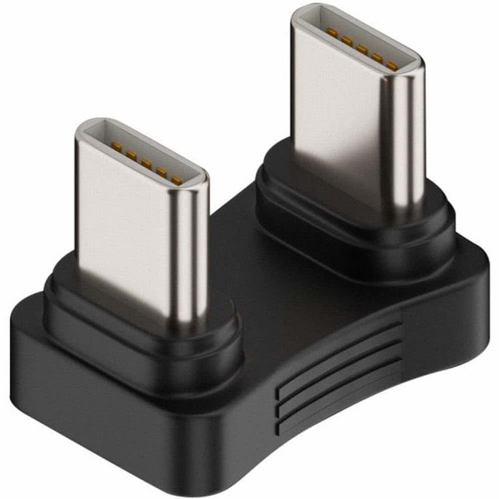 180 Degree USB C Male to Male U Shape Adapter PD 65W Fast Charging 480Mbps Data Coupler Extender Back Angled Type C for Steam Deck Switch iPhone 16 15 PC Laptop