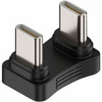 180 Degree USB C Male to Male U Shape Adapter PD 65W Fast Charging 480Mbps Data Coupler Extender Back Angled Type C for Steam Deck Switch iPhone 16 15 PC Laptop