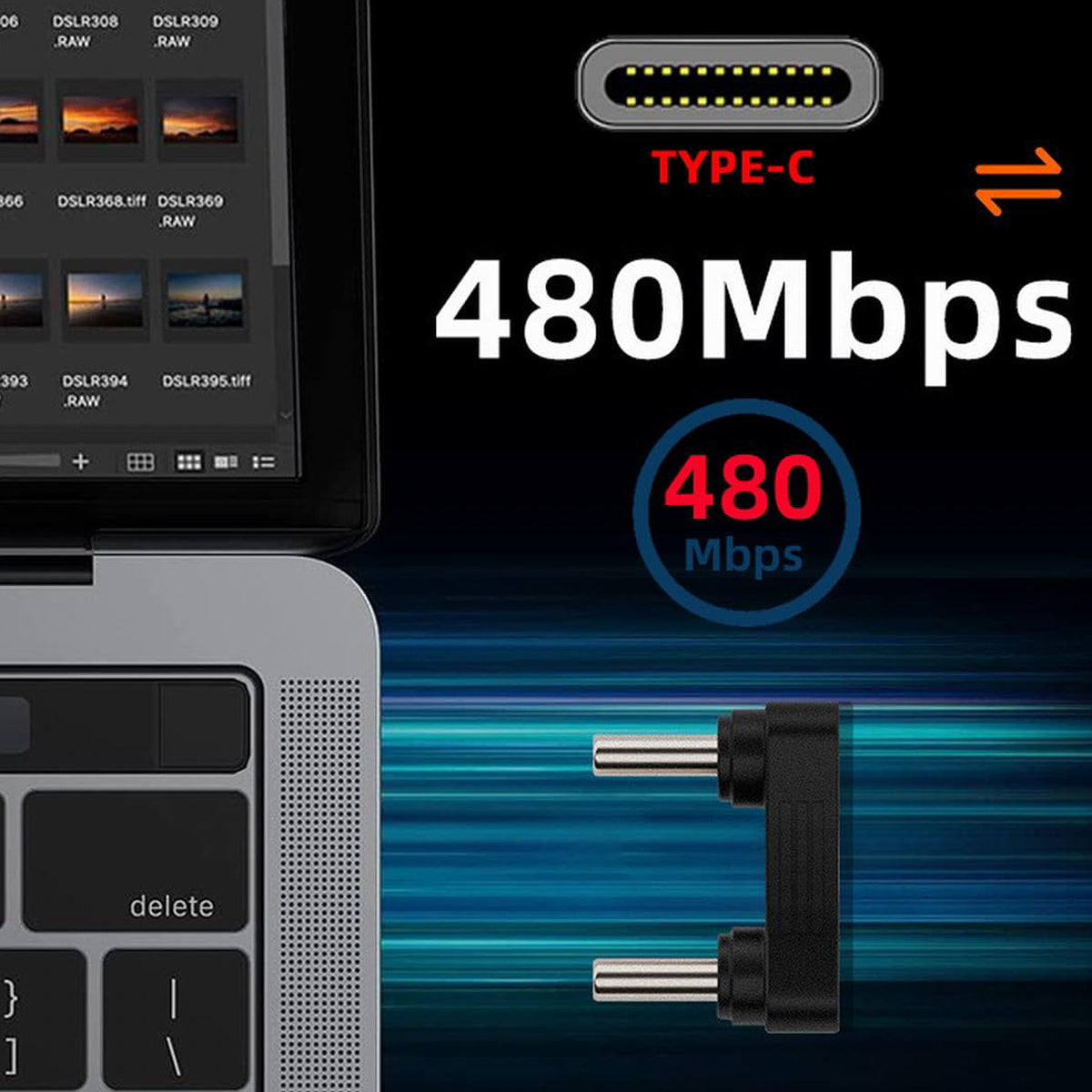 180 Degree USB C Male to Male U Shape Adapter PD 65W Fast Charging 480Mbps Data Coupler Extender Back Angled Type C for Steam Deck Switch iPhone 16 15 PC Laptop
