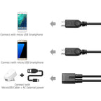 Micro USB Splitter Cable 1 Female to 2 Male Dual Y Cord Simultaneous Charging and Data Sync Extension Wire for Security Camera PS4 Controller Kindle Speaker Dash Cam