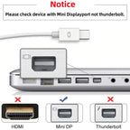 USB C to Mini DisplayPort Adapter 4K 60Hz Type C Female to Mini DP Male Video Converter with PD Charging for MacBook Pro XPS Surface Monitor Projector