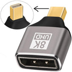 8K Mini DisplayPort 1.4 Male to DisplayPort Female Adapter Bidirectional Mini DP to DP Connector for Thunderbolt 2 Laptop Monitor TV