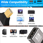 8K Mini DisplayPort 1.4 Male to DisplayPort Female Adapter Bidirectional Mini DP to DP Connector for Thunderbolt 2 Laptop Monitor TV
