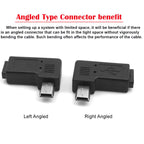 Mini USB Male to Micro USB Female 90 Degree Angled Adapter (Left-Angle / Right-Angle) for Charging and Data Sync