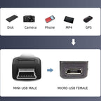 Mini USB Male to Micro USB Female 90 Degree Angled Adapter (Left-Angle / Right-Angle) for Charging and Data Sync