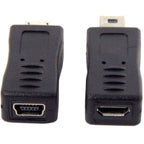 Mini / Micro USB Extension Adapter for Charging and Data Sync (Micro F to Mini M / Mini F to Micro M)