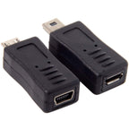Mini / Micro USB Extension Adapter for Charging and Data Sync (Micro F to Mini M / Mini F to Micro M)