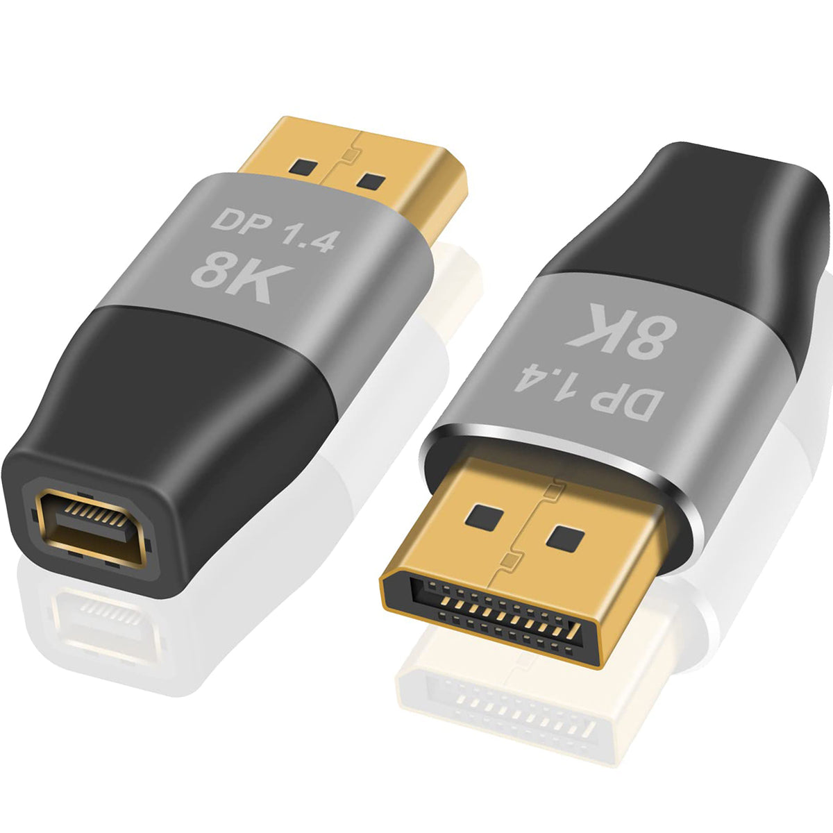 8K Mini DisplayPort Female to DisplayPort Male Adapter DP 1.4 Bidirectional 32.4Gbps 8K 60Hz 4K 144Hz Audio Video Converter