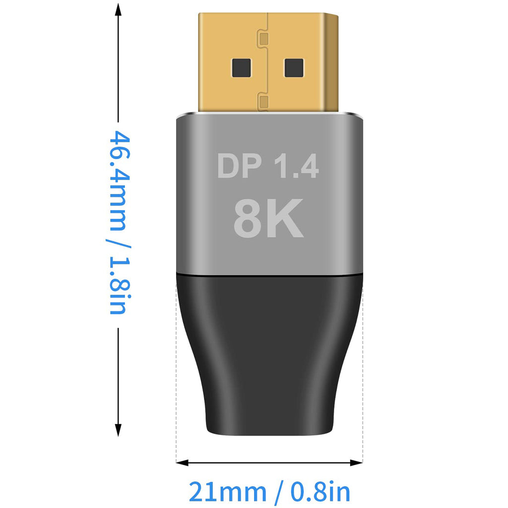 8K Mini DisplayPort Female to DisplayPort Male Adapter DP 1.4 Bidirectional 32.4Gbps 8K 60Hz 4K 144Hz Audio Video Converter