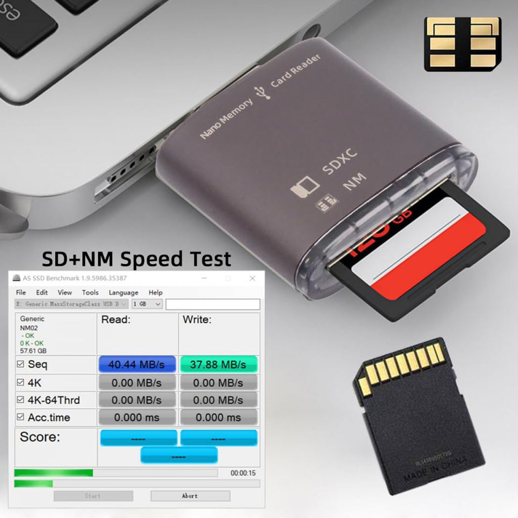 USB 3.0 NM Card Reader and SD Card Writer Nano Memory SD SDXC SDHC MMC Adapter 5Gbps High Speed Dongle for Mate Series Phone Camera Laptop Desktop PC