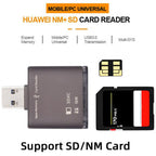 USB 3.0 NM Card Reader and SD Card Writer Nano Memory SD SDXC SDHC MMC Adapter 5Gbps High Speed Dongle for Mate Series Phone Camera Laptop Desktop PC