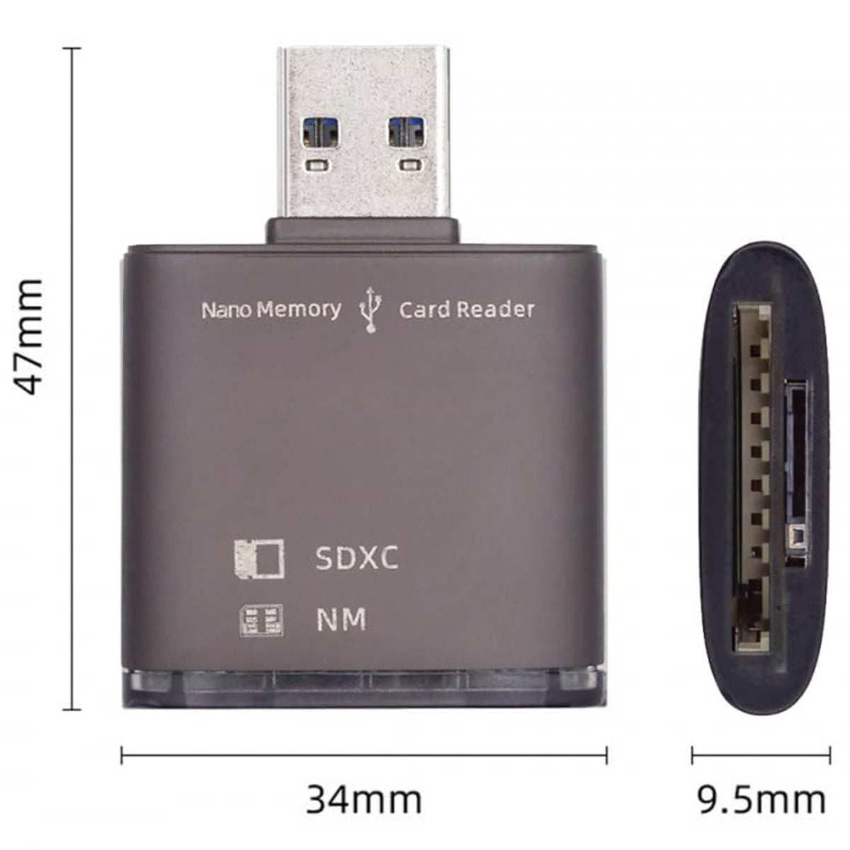 USB 3.0 NM Card Reader and SD Card Writer Nano Memory SD SDXC SDHC MMC Adapter 5Gbps High Speed Dongle for Mate Series Phone Camera Laptop Desktop PC