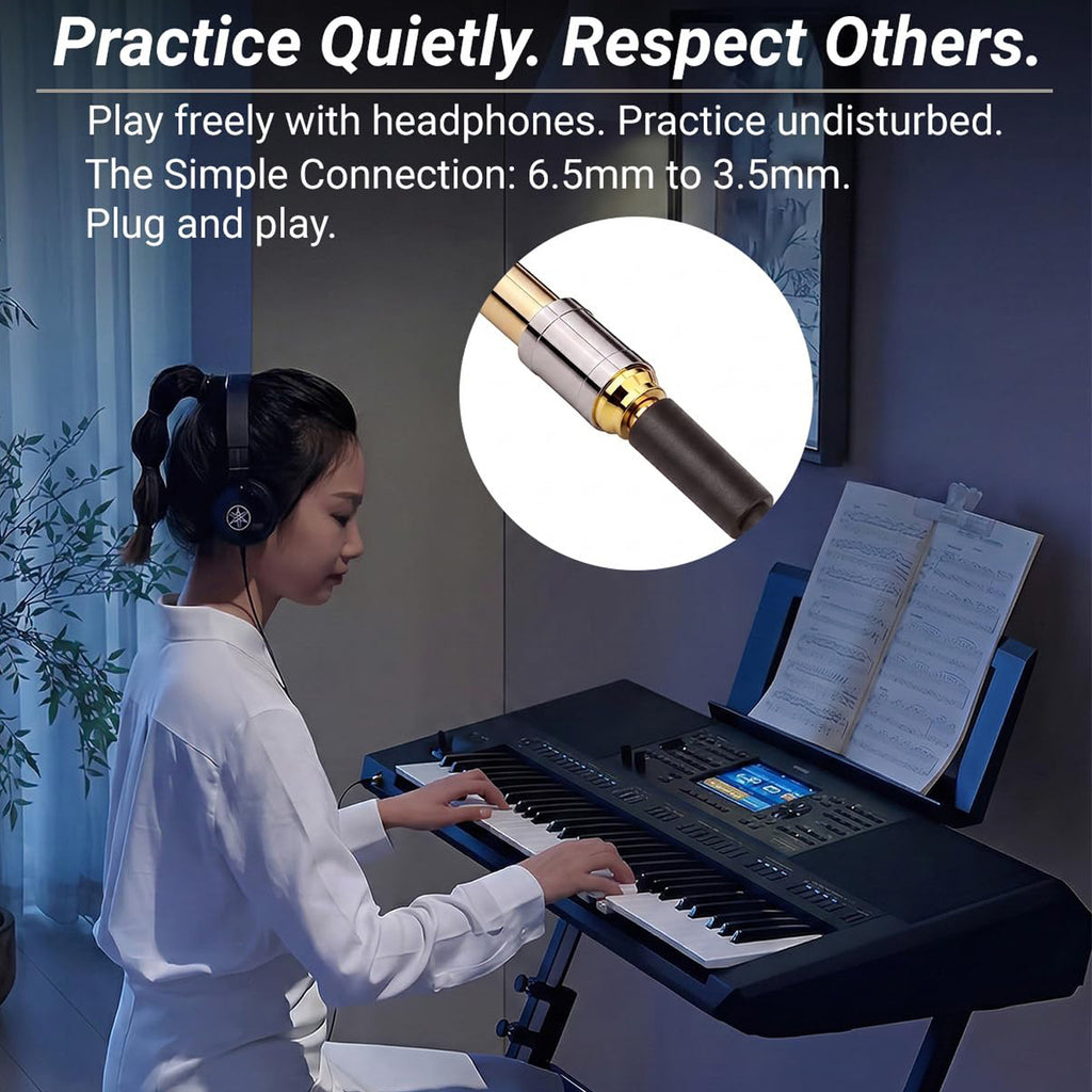 1/4 Male to 1/8 Female Headphone Adapter 6.35mm to 3.5mm Stereo Audio Jack Converter Gold Plated Brass for Amp Digital Piano Mixer Guitar Receiver