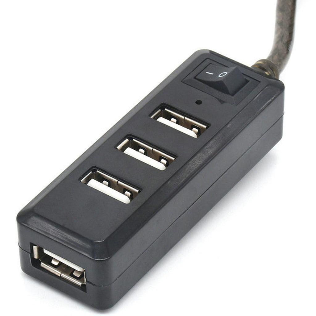 Active USB 2.0 Extension Cable with 4 Port USB Hub Power Switch Long USB Repeater Cord with DC 5V Jack for PC Laptop Printer Webcam Mouse Flash Drive