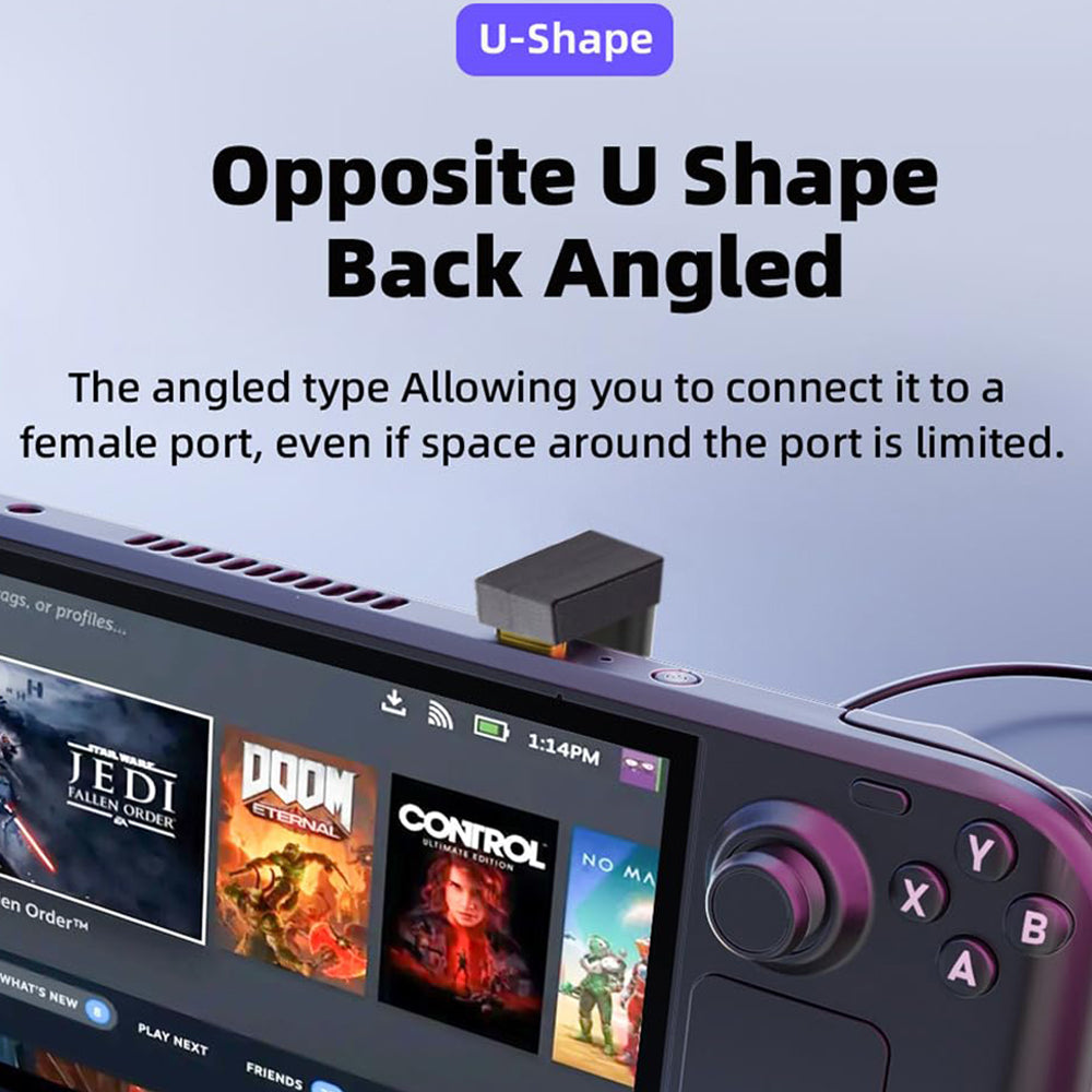 180 Degree U Shape USB C OTG to USB 3.0 Female Adapter 5Gbps Type C Male Extension Converter for Phone Tablet Flash Drive Mouse