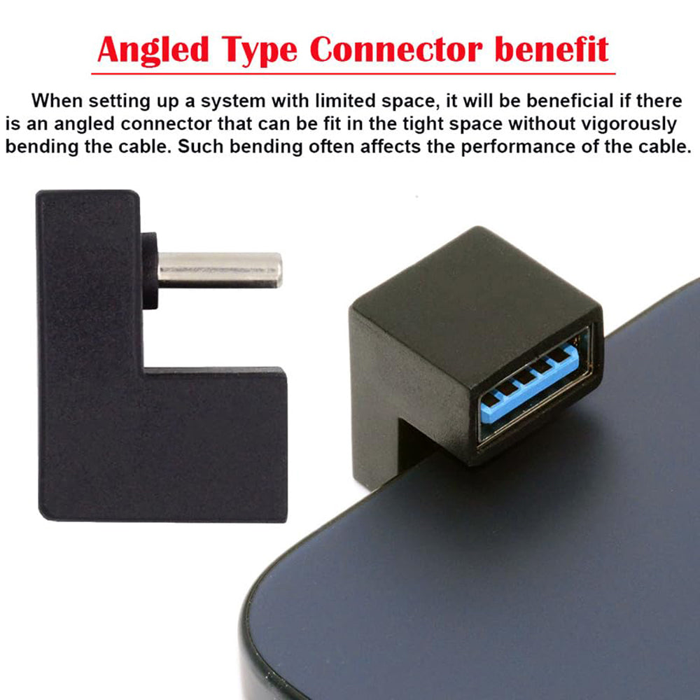 180 Degree U Shape USB C OTG to USB 3.0 Female Adapter 5Gbps Type C Male Extension Converter for Phone Tablet Flash Drive Mouse