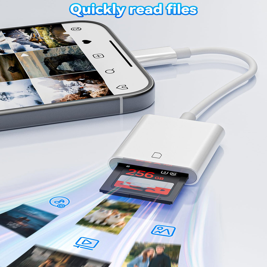 USB-C SD Card Reader Type C Memory Card Adapter Trail Camera Viewer for iPhone 16 15 iPad Pro MacBook Galaxy Android Plug and Play Photo Video Transfer