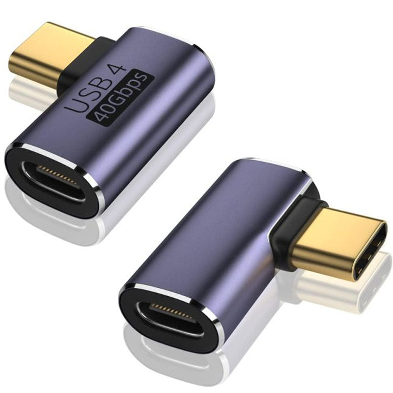USB C 90 Degree Adapter 40Gbps Data Transfer USB Type C Male to Female Right Angle Extender for Steam Deck Switch Thunderbolt4 Laptop Mobile Phone Tablet