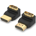Right Angle HDMI-Compatible Adapter 90°/270° – Male to Female 4K@60Hz 18Gbps Gold-Plated for Wall-Mounted TV Monitor Projector
