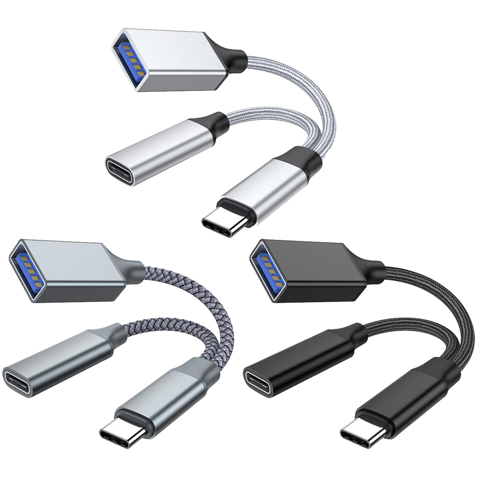 2-in-1 USB C OTG Adapter with 10W PD Charging + USB-A 2.0 Port – Compatible with iPhone 15, MacBook, Samsung Galaxy