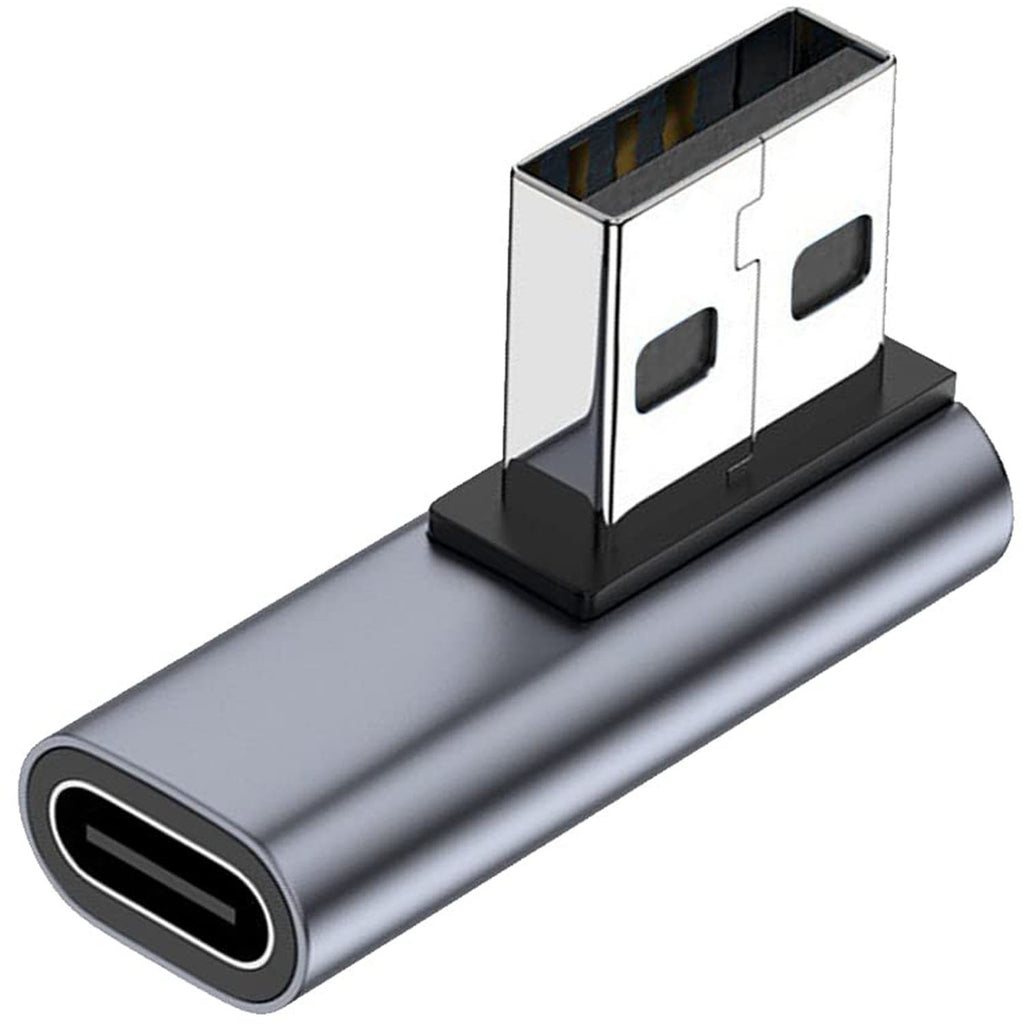 90 Degree USB C Female to USB Male Adapter Left and Right Angle Type C to USB A Charger Converter for iPhone Apple iWatch Watch Airpods iPad Air Mini and More