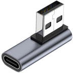 90 Degree USB C Female to USB Male Adapter Left and Right Angle Type C to USB A Charger Converter for iPhone Apple iWatch Watch Airpods iPad Air Mini and More