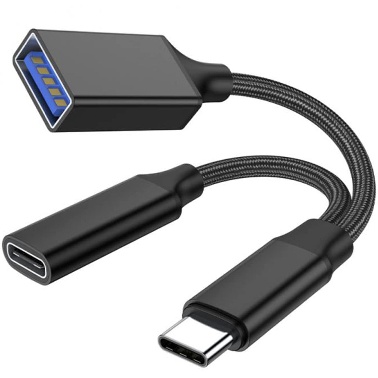 2-in-1 USB C OTG Adapter with 10W PD Charging + USB-A 2.0 Port – Compatible with iPhone 15, MacBook, Samsung Galaxy