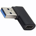 90 Degree USB C Female to USB 3.0 Male Adapter Right Angle USB Type C to USB 3.0 A Converter On The Go(OTG) for PC Laptops Power Banks Chargers More USB and Type-C Devices