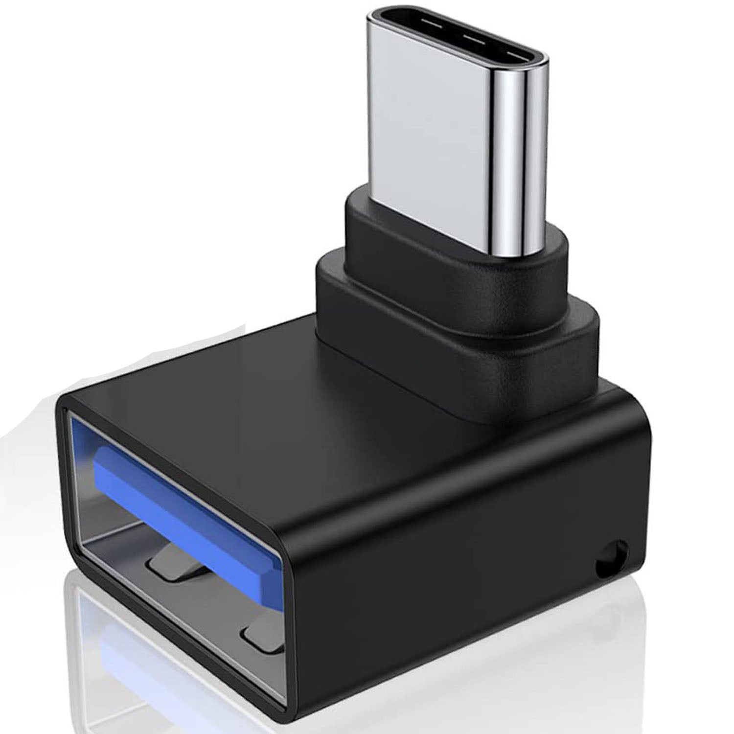 90 Degree USB C to USB Adapter Up and Down Angle USB C Male to USB 3.0 Female Connector Converter Compatible for MacBook Pro Air Laptop and More Type C Devices