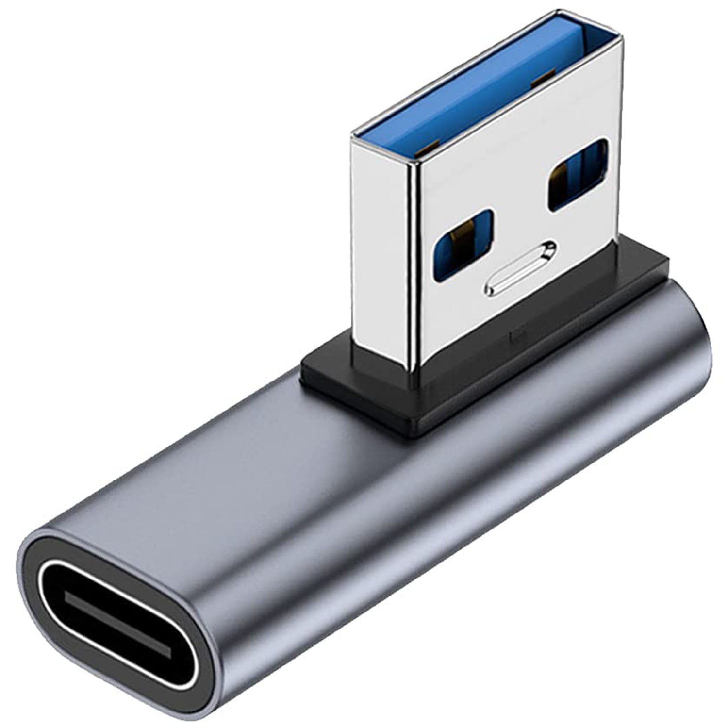 90 Degree USB C Female to USB Male Adapter Left and Right Angle Type C to USB A Charger Converter for iPhone Apple iWatch Watch Airpods iPad Air Mini and More