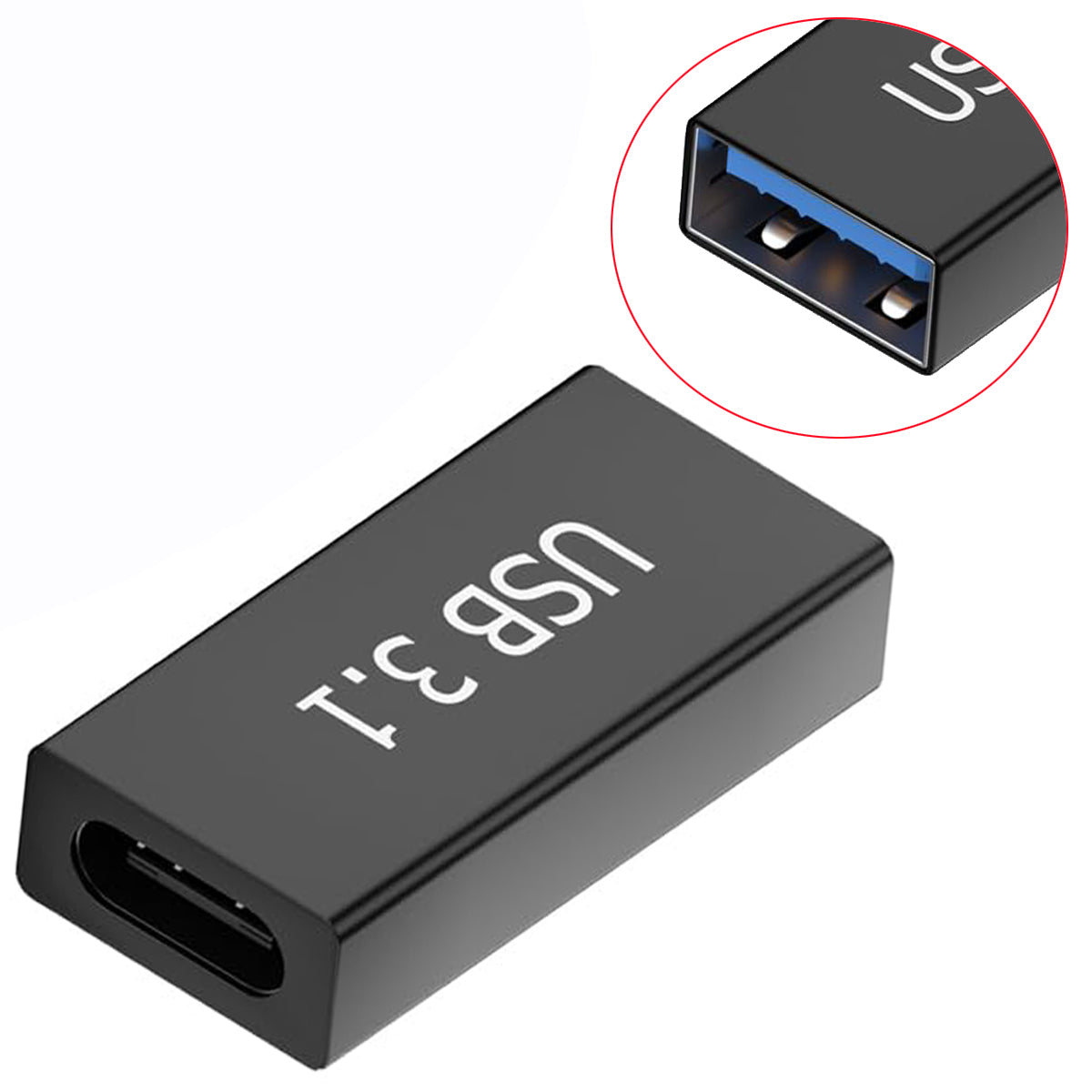 USB Female to USB-C Adapter – Compatible with MacBook Pro/Air iPad Pro Google Pixel Huawei & More