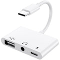 USB C to 3.5mm Headphone Adapter with OTG & 60W PD Charging for iPhone 15 16, Samsung S22 S21, iPad Pro, Pixel