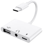 USB C to 3.5mm Headphone Adapter with OTG & 60W PD Charging for iPhone 15 16, Samsung S22 S21, iPad Pro, Pixel