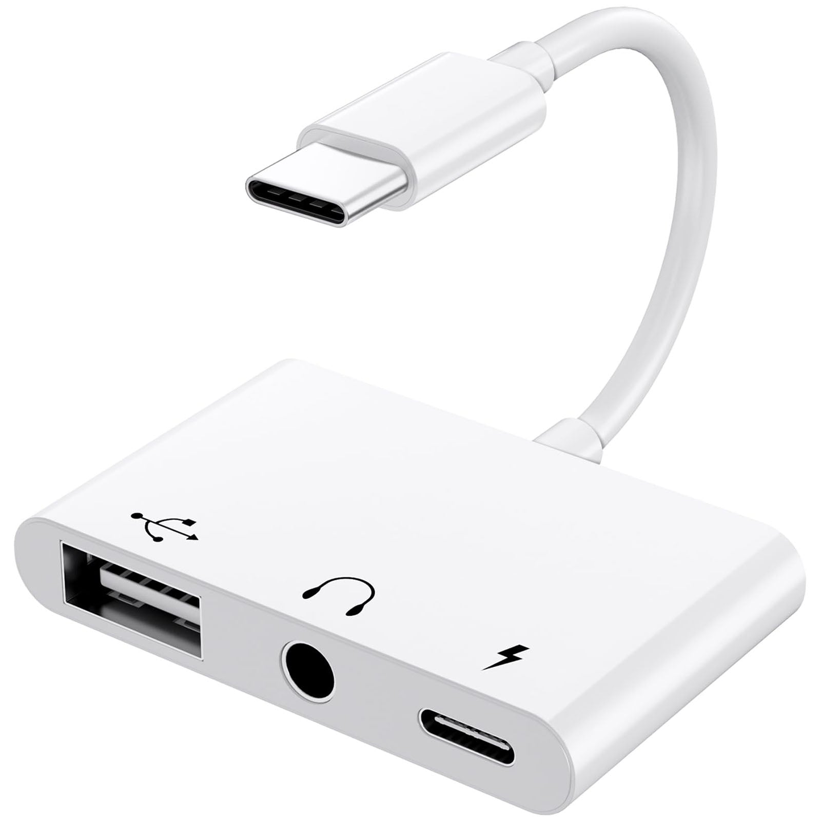 USB C to 3.5mm Headphone Adapter with OTG & 60W PD Charging for iPhone 15 16, Samsung S22 S21, iPad Pro, Pixel