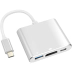 USB-C 3-in-1 Multiport Adapter – 4K@30Hz HDMI-Compatible + USB 3.0 5Gbps + 100W PD Charging Aluminum Alloy for DP Alt Mode USB-C Devices