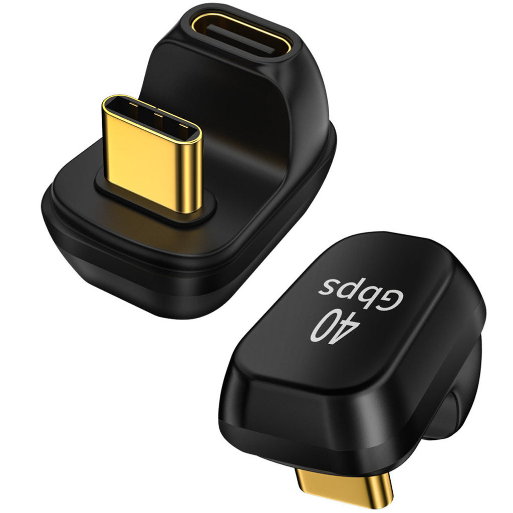 USB C 180 Degree Adapter 40Gbps and 100w Fast Charging U-Shaped Type C Male to Female Adapter Compatible Thunderbolt 3 for ROG Ally Steam Deck